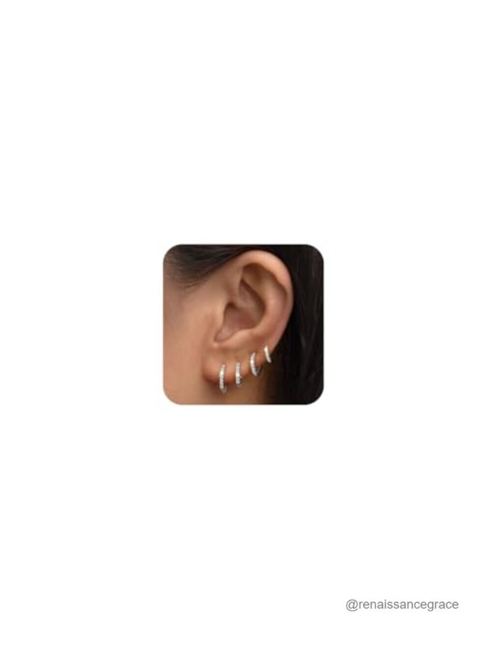 Silver Hoop Earrings for Women - 4 Pair Set Hypoallergenic